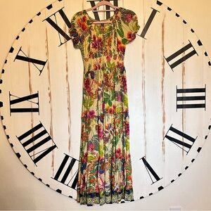 Colorful Floral Stripe Maxi